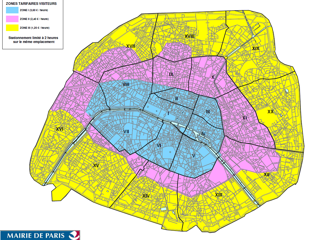 Parking Ã  Paris â€“ Paris est divisÃ©e en 3 zones oÃ¹ le prix de ...