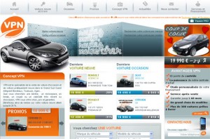 Vue du site du concessionnaire auto VPN (Toulouse, Agen, Bordeaux)