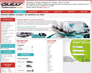 Page véhicule utilitaire d'auto-selection, site d'annonce auto gratuite