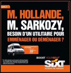 Hollande et Sarkozy campagne sixt