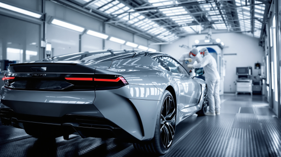 Atelier moderne de peinture de carrosserie