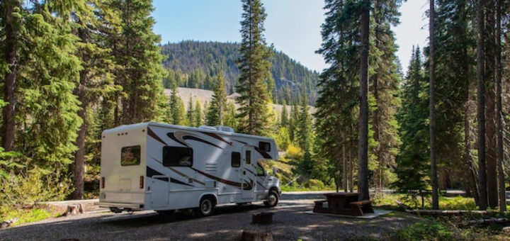 Camping-car en forêt